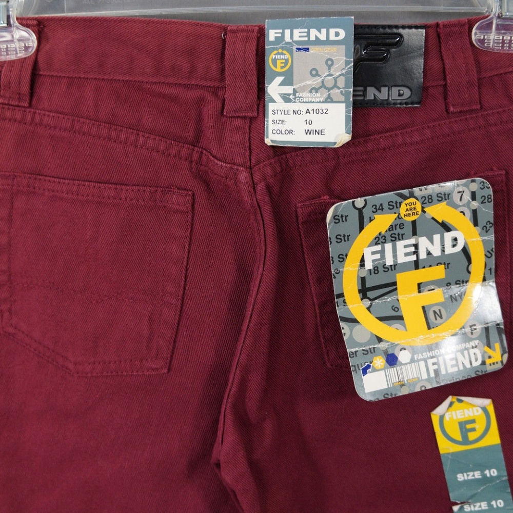 Vintage 90's Fiend Jeans Wine Color NWT
